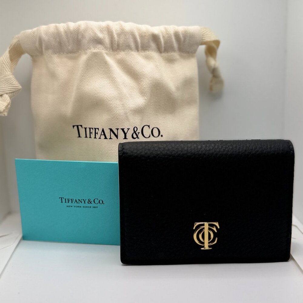 ✨NWT Tiffany & Co. Leather Cardholder / Wallet – Black – Dust Bag Included
